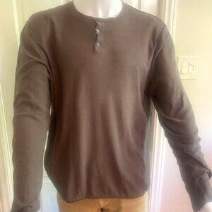 New Men's James Perse Long Sleeve Thermal Henley Shirt 4/XL